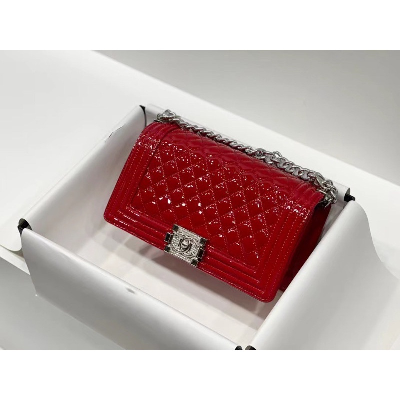 Túi xách nữ Size 25 Da bóng+ Khoá nạm Fullbox nam châm