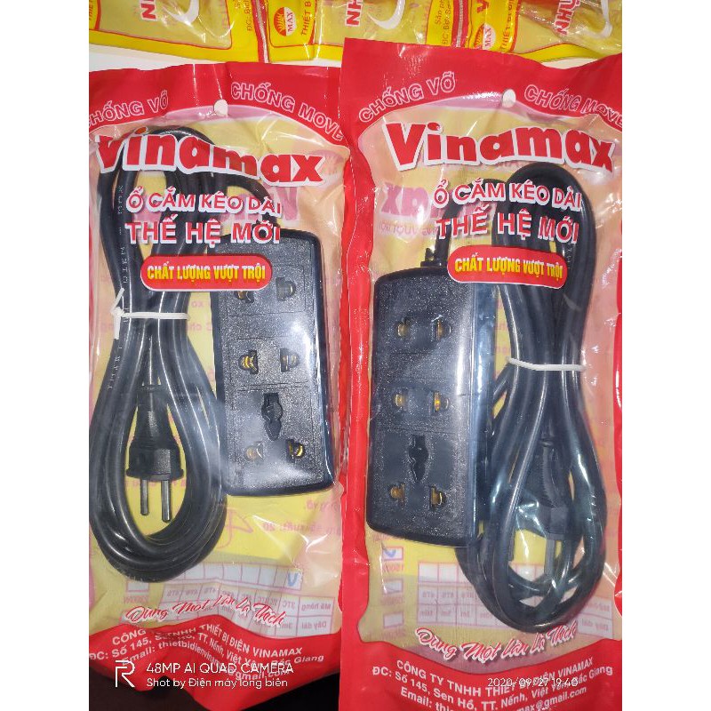 Ổ cắm liền dây vinamax 3 lỗ 3m,5m chính hãng