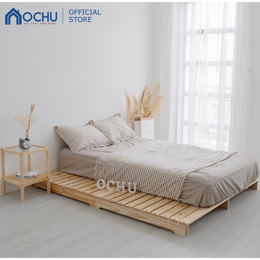 Giường ngủ Pallet gỗ thông OCHU lắp ráp gấp xếp gọn PALLET BED - NATURAL Nội thất thông minh phong cách Hàn Quốc