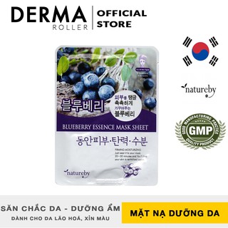 Mặt Nạ Việt Quất Blueberry Essence Mask Sheet dưỡng da chống lão hoá, săn chắc da, cấp ẩm - NATUREBY - HÀN QUỐC