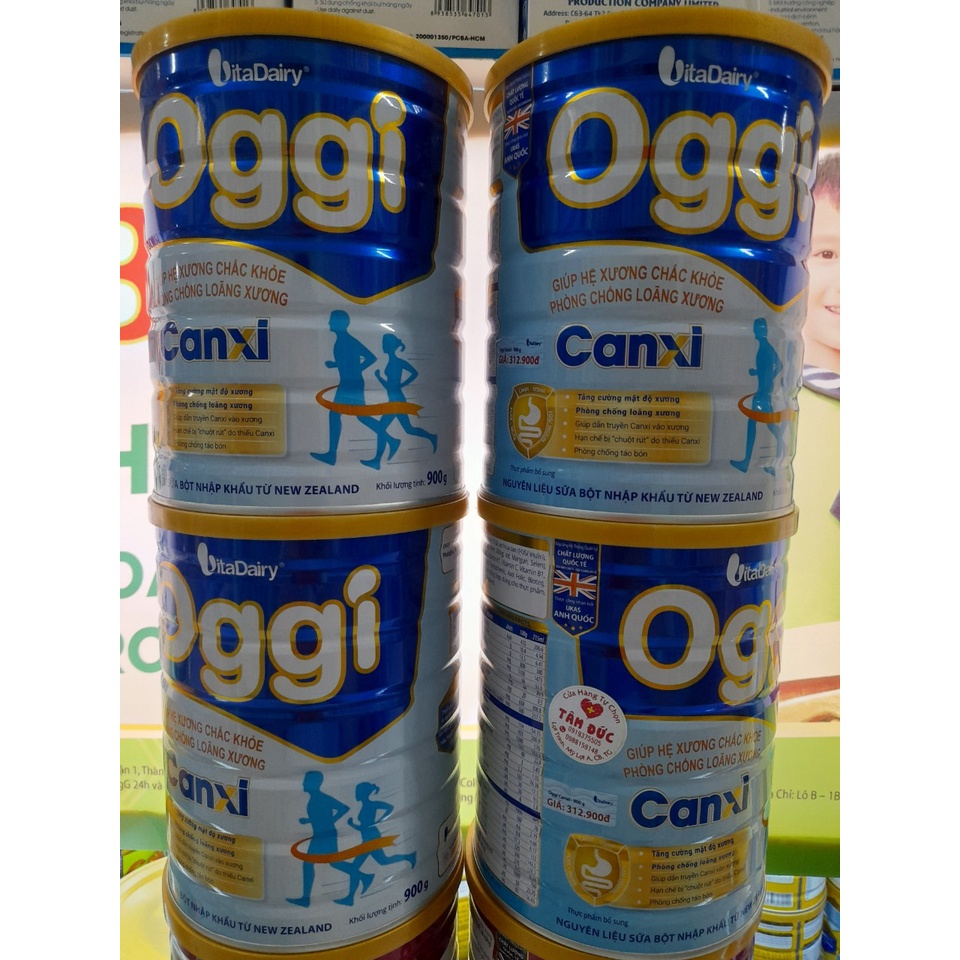 Lon Sữa 900g Oggi Canxi Vitadairy Giúp Hệ Xương Chắc Khỏe