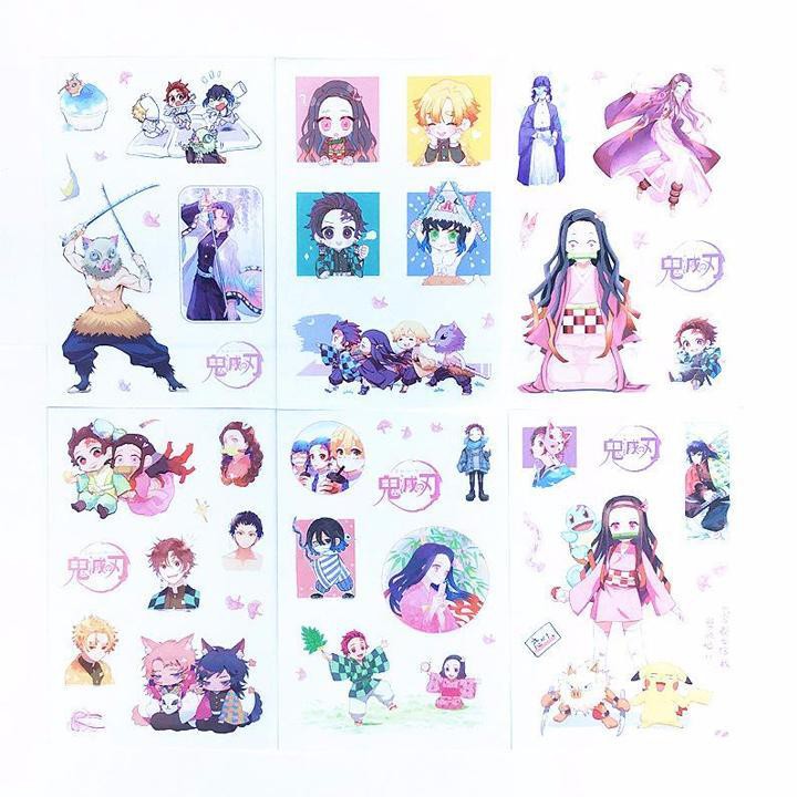 (new) Ảnh dán 6 tấm sticker Miku Hatsune quà tặng xinh xắn anime chibi