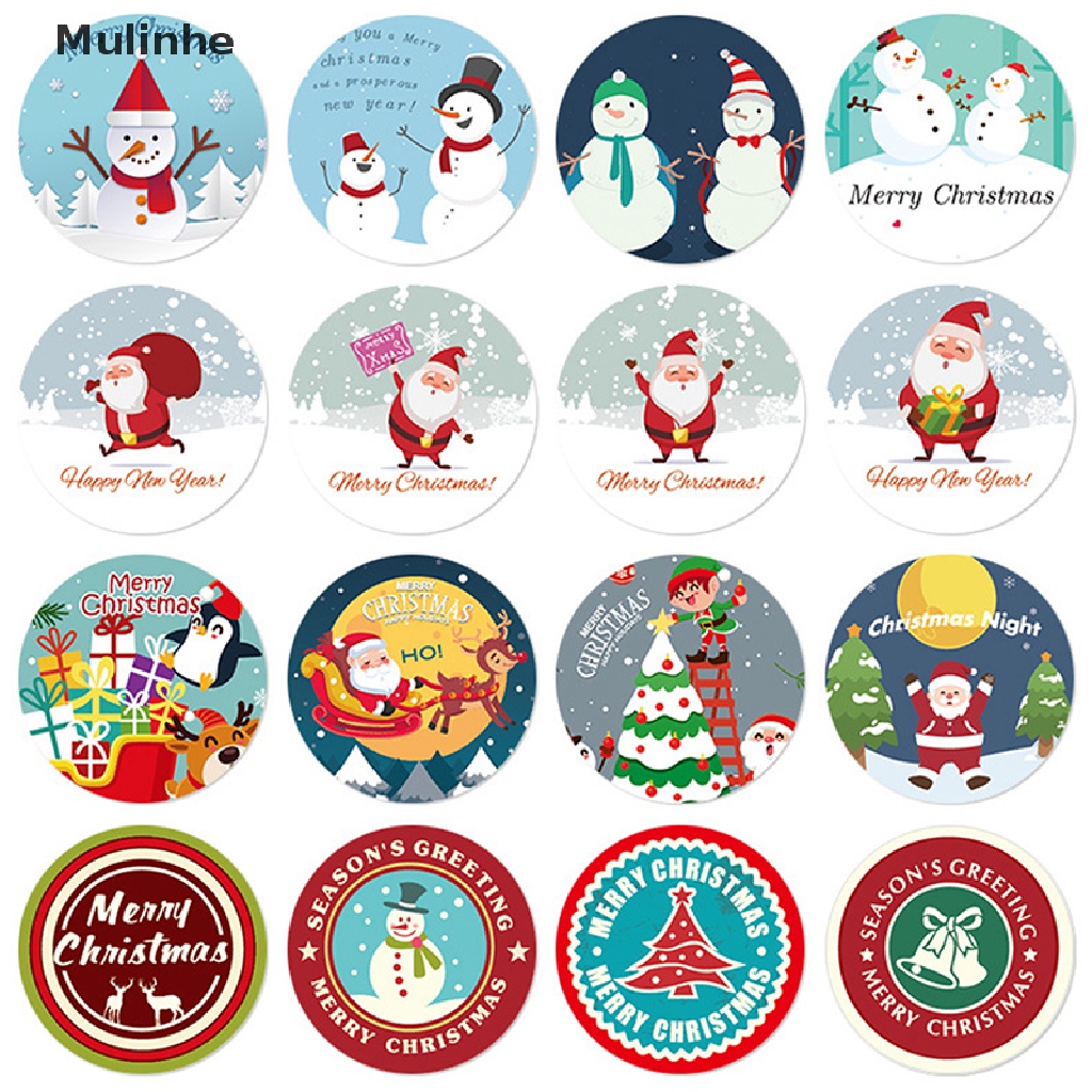 Bộ 500 Sticker Dán Trang Trí Giáng Sinh Hình Động Vật Dễ Thương