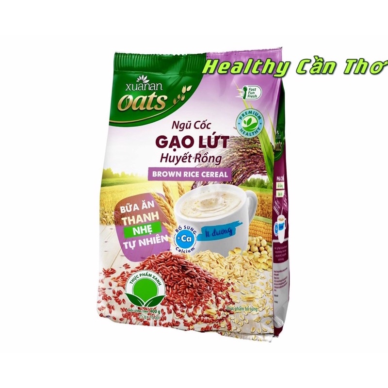 Ngũ cốc Gạo lứt Huyết Rồng Xuân An Gói 400gr- Tặng Kèm KM Ngẫu Nhiên