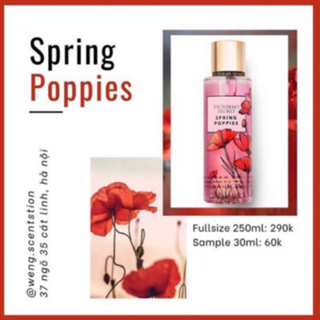 Xịt thơm toàn thân Victoria's Secret mùi Spring Poppies