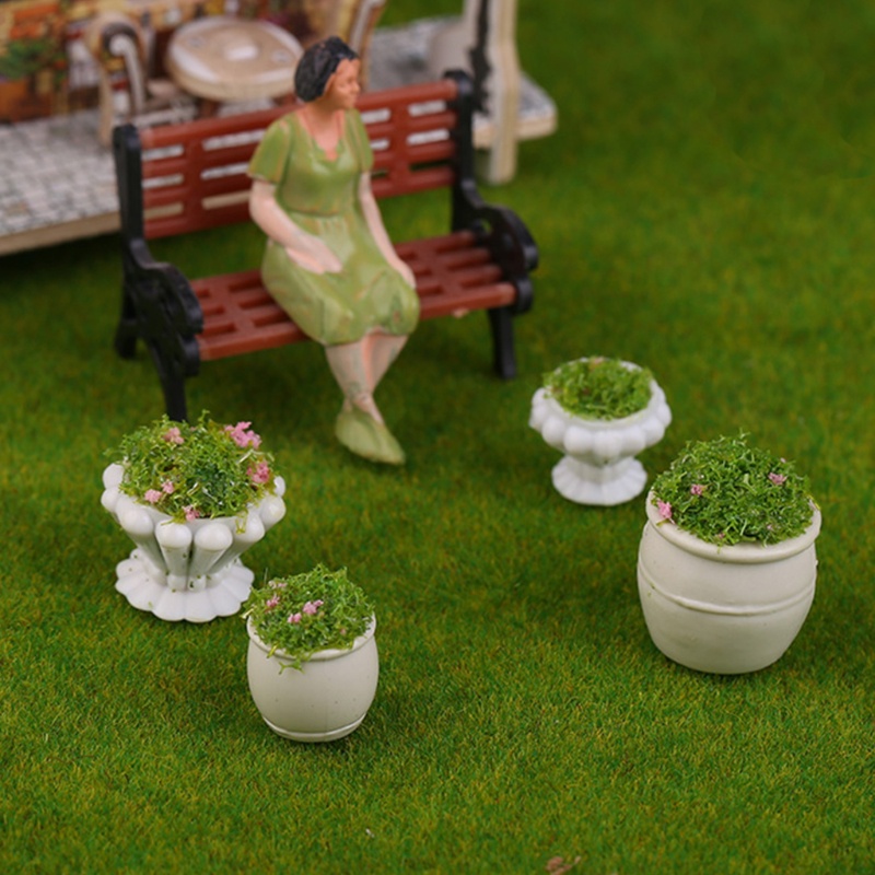 Bộ 4 Mô Hình Chậu Cây Dùng Trang Trí Sân Vườn