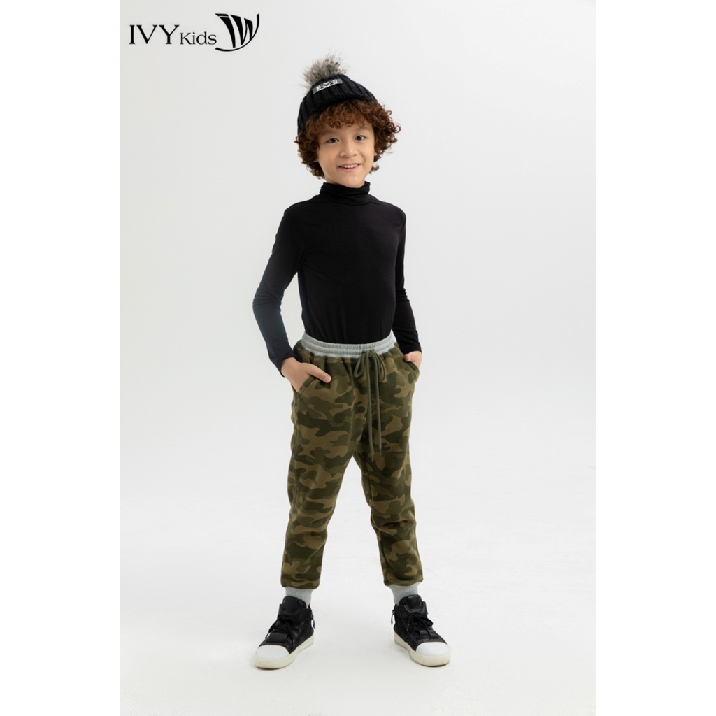 Áo thun cổ lọ bé trai IVY moda MS 58K1182