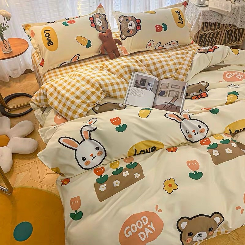 Set chăn ga gối poly cotton: marble hồng | BigBuy360 - bigbuy360.vn