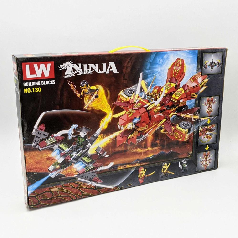 [Khai trương giảm giá] NINJAGO_Lego Ninja Đại Chiến Rồng Lửa và Máy Bay Chiến Đấu (616 miếng)