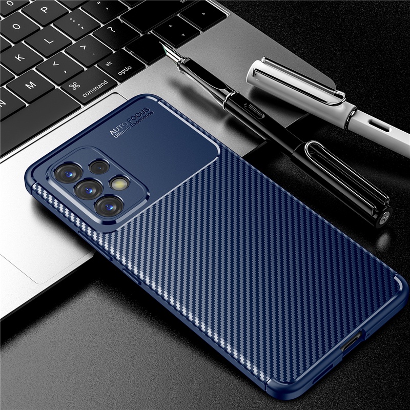 Ốp Điện Thoại TPU Mềm Siêu Mỏng Chống Rơi Họa Tiết Sợi Carbon Nhám Cho Samsung Galaxy A13 A23 A33 A53 A73 5G 4G A13 Lite