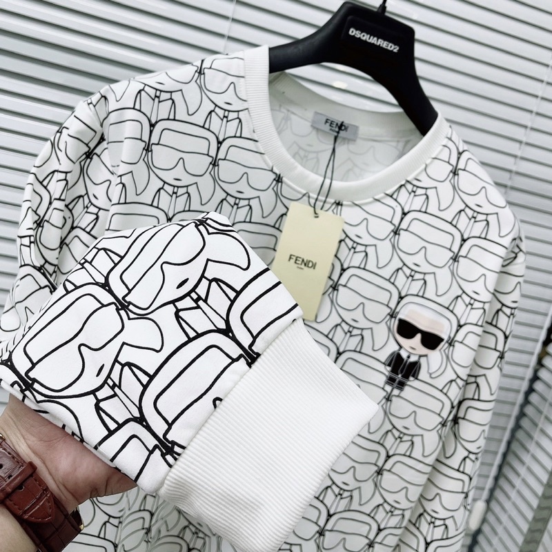 Áo nỉ sweater nam nữ dập hoạ tiết hình búp bê mặt nạ đeo kính quanh áo bo chun ống dày dặn AN03P
