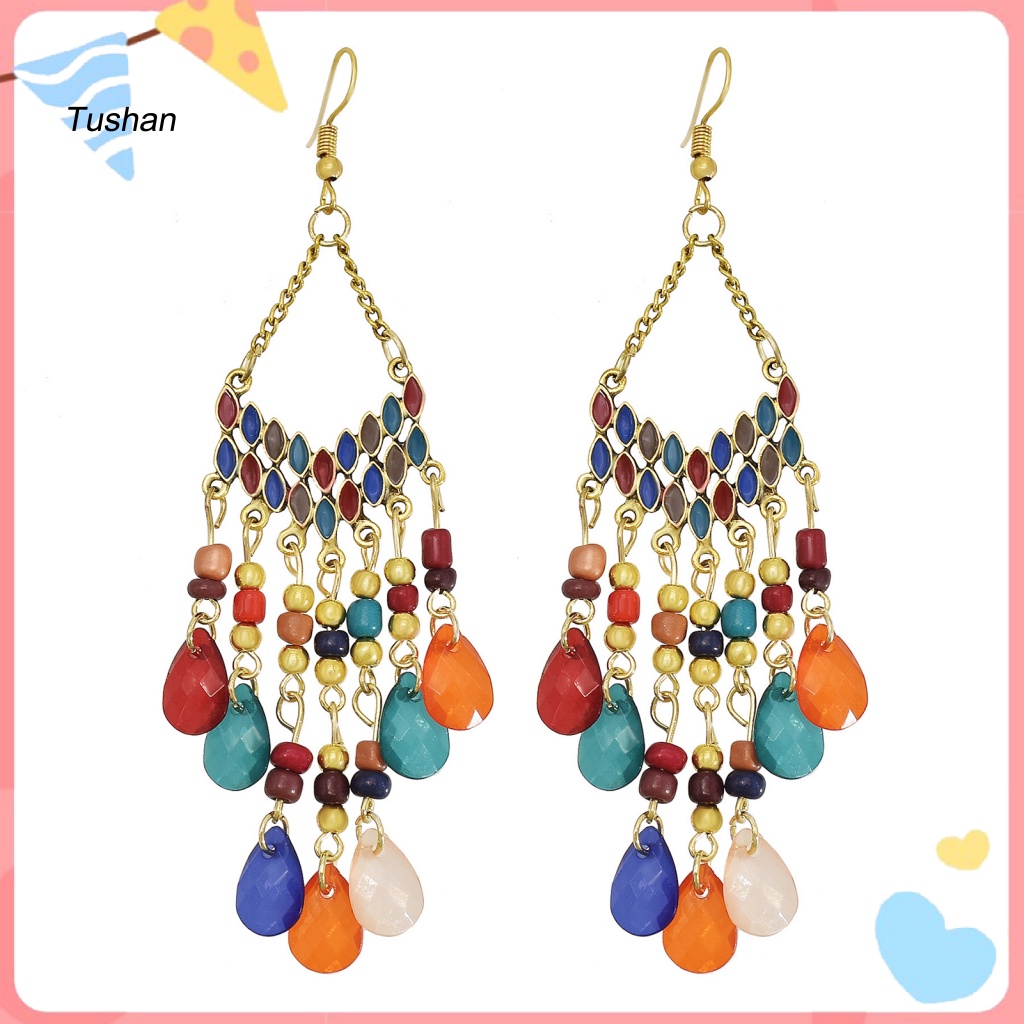 Bông Tai Hợp Kim Dáng Dài Phong Cách Bohemian Thời Trang