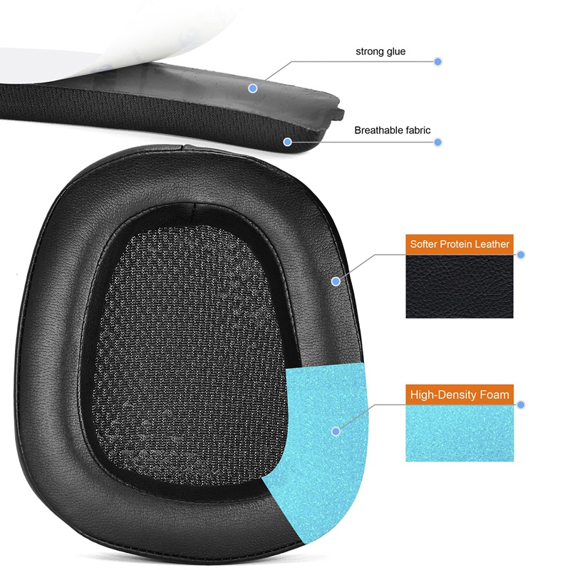 1 Cặp Miếng Đệm Tai Nghe Bằng Da Cho Logitech G933 G935 G633 / G 933 G 935 G 633 Artemis