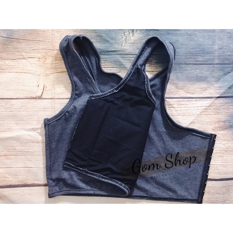 Áo nịt ngực tomboy - ba lỗ lửng có viền chất cotton