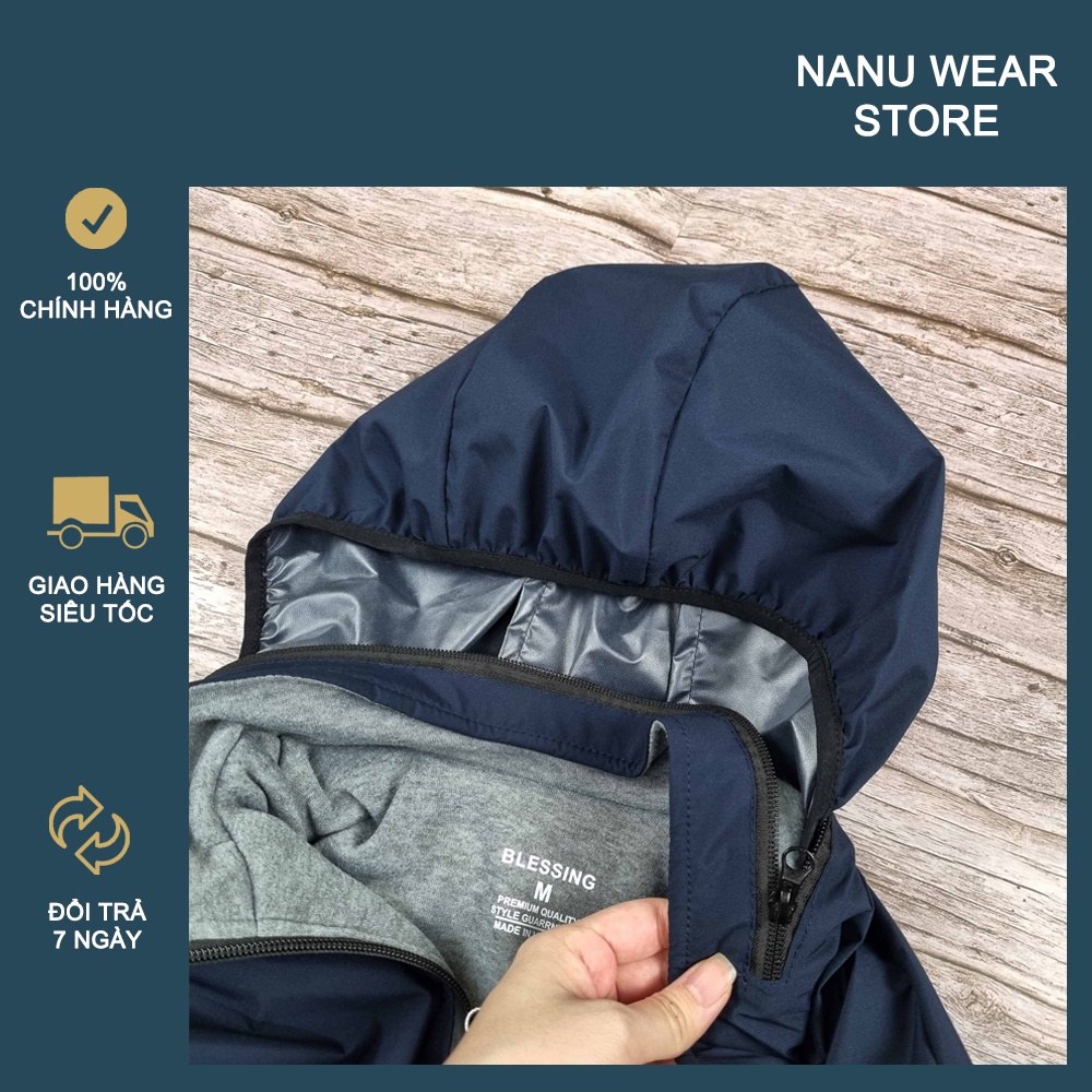 Áo khoác 2 mặt túi hộp NANU WEAR chất liệu gió - nỉ