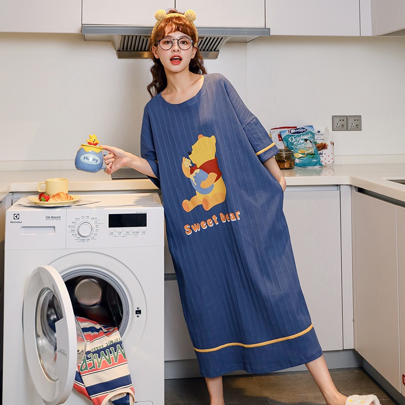 Váy ngủ nữ pijama đẹp cotton siêu thấm mồ hôi pyjama mát mềm thoải mái họa tiết đẹp Her Vibe