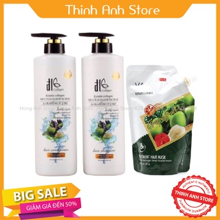 Combo Dầu Gội Xả Bồ Kết Vỏ Bưởi Và Hấp Bưởi Ngăn Ngừa Rụng Tóc Chính Hãng Công Ty[thinhpipi]