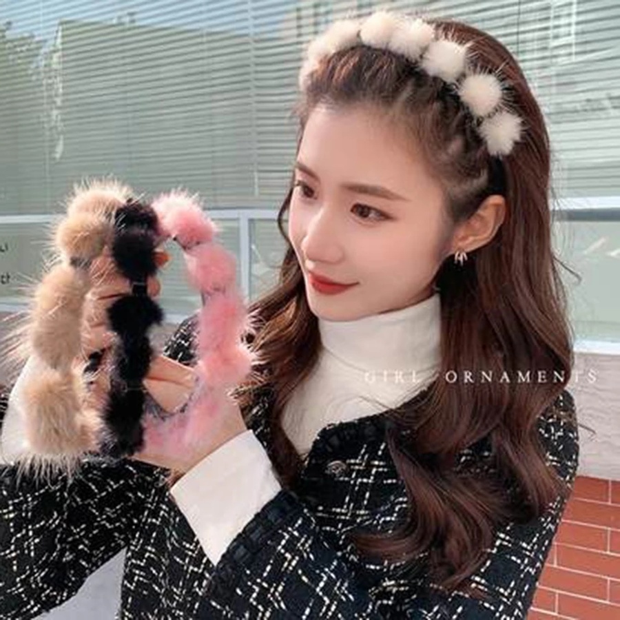 Cài tóc phủ lông phong cách Hàn Quốc dành cho nữ