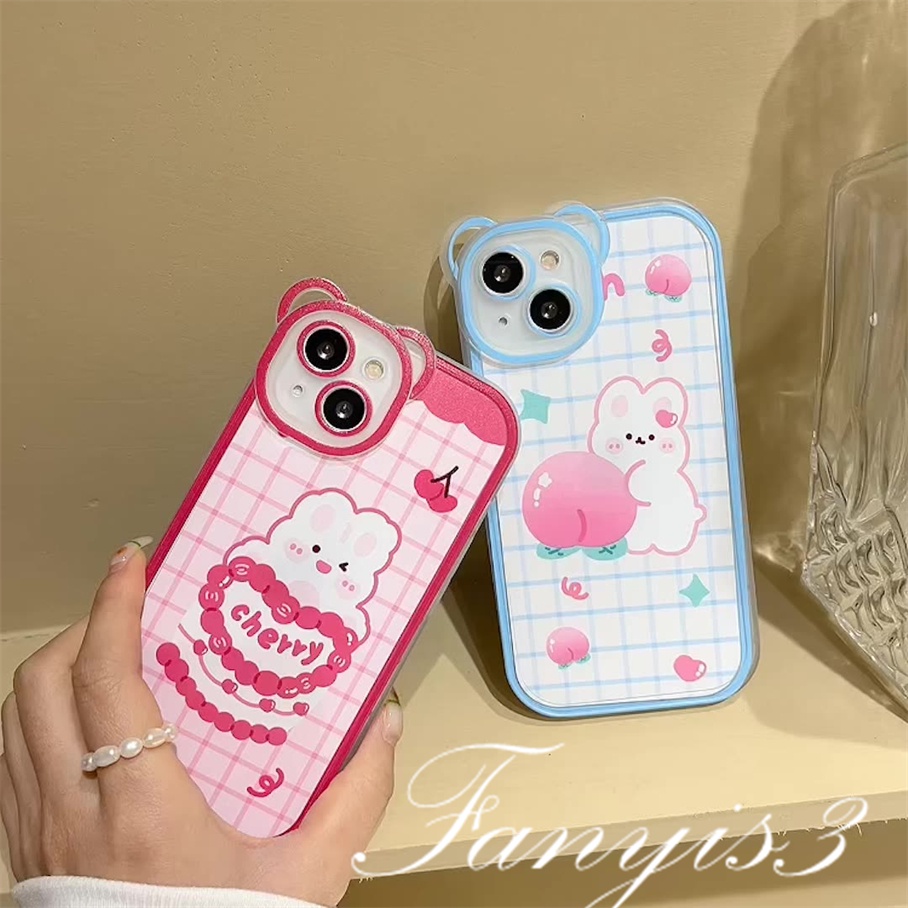 Ốp Điện Thoại Mềm Trong Suốt Họa Tiết Tai Thỏ / Gấu Cho iPhone 14 13 12 11 Pro Max X XR Xs Max 8 7 6 6s Plus SE 2020