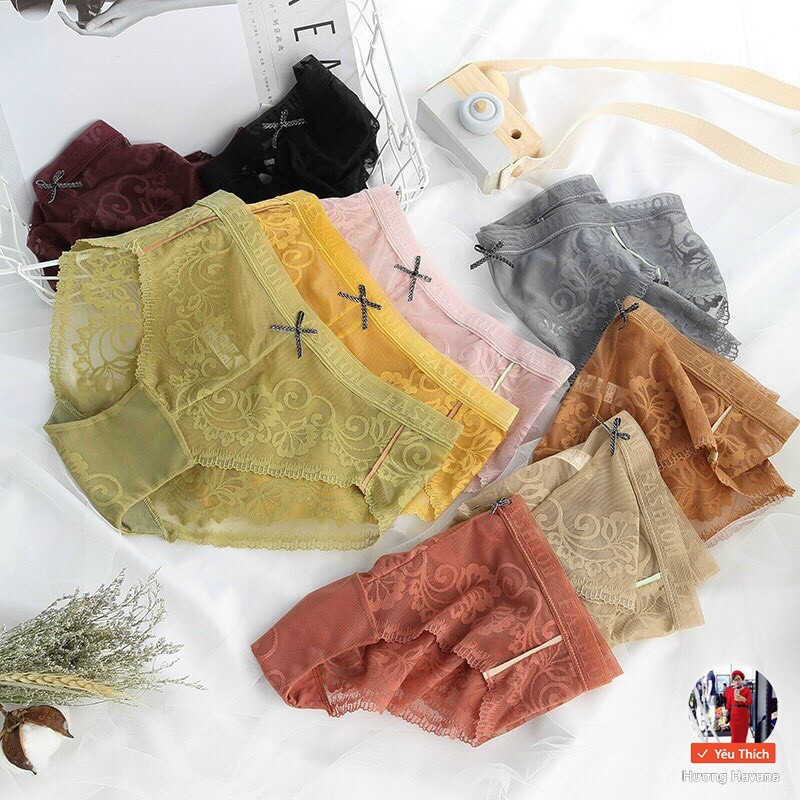 Quần lót nữ ren hoa cạp lưới FAshion - freesize - quần chip nữ thời trang cao cấp FLQ72