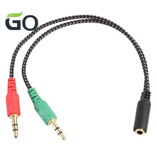 Dây cáp âm thanh kết nối tai nghe và micro chuyển đổi cổng 3.5mm sang hai giắc cắm 3.5mm dành cho máy tính bàn