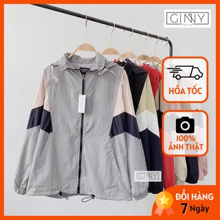 Áo khoác dù phối màu| áo khoác nữ 2 lớp | ginhouse shop
