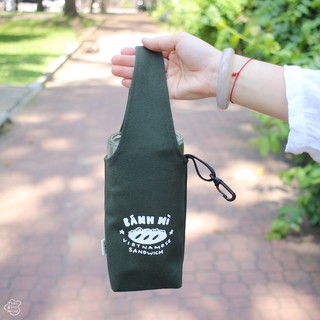 Túi vải 1 quai "BÁNH MÌ - VIETNAMESE SANDWICH đựng bình nước bảo vệ môi trường/ Tancupholder