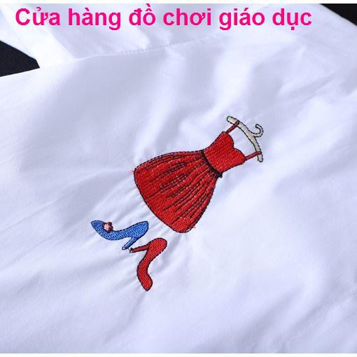 XINH XINH Cotton tinh khiết thêu văn hóa áo sơ mi nữ phiên bản Hàn Quốc của dài tay rộng rãi RẺ QUÁ