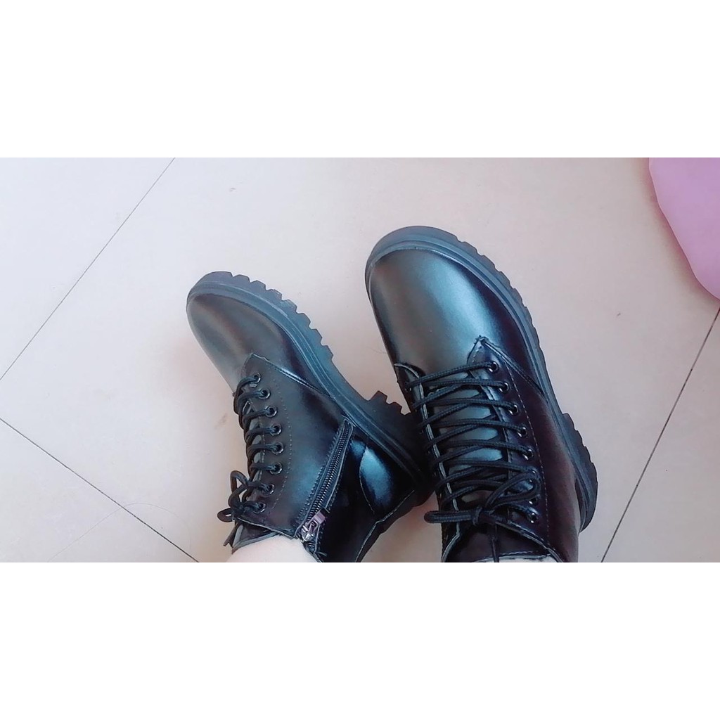 [Mã FASHIONGREEN15 giảm 10% tối đa 30k đơn từ 99k] (Hàng sẵn) Giày bôt nữ lửng buộc dây khóa bên | BigBuy360 - bigbuy360.vn