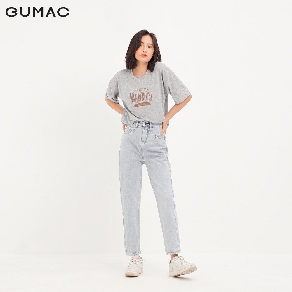 Áo phom rộng in chữ GUMAC ATA1242 | BigBuy360 - bigbuy360.vn