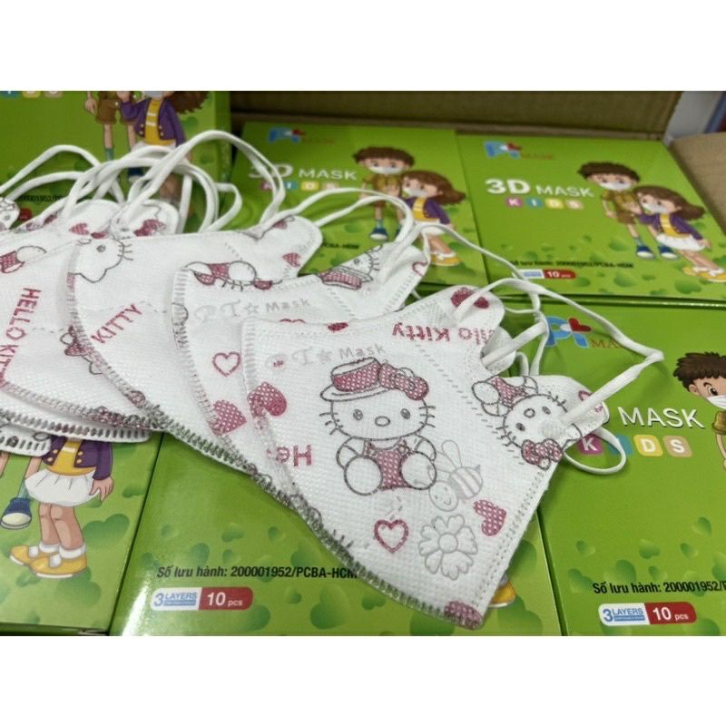 khẩu trang 3d cho bé có hình hộp 10 cái cho bé 4 đến 8 tuổi