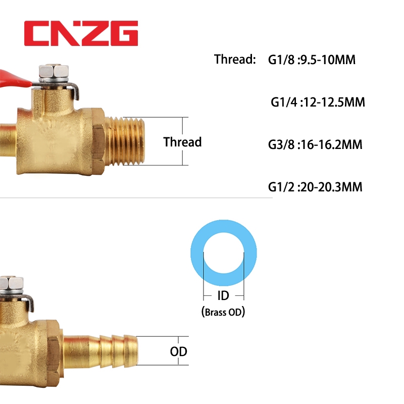 VÒI XỊT RỬA XEBộ van khóa ống hơi tưới phun sương 8mm 6mm 10mm 12mm VAN BI ĐỒNG REN Brass Fitting Connector