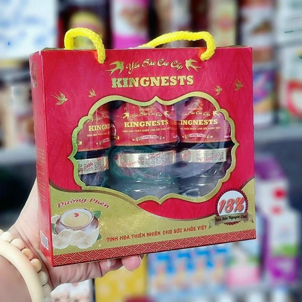 Xách 6 hũ yến sào cao cấp Kingnests 18% yến sào date 2024