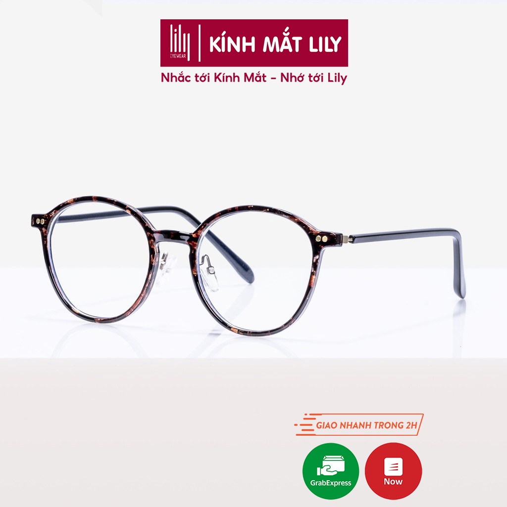 Gọng kính mắt Lilyeyewear nam nữ mắt tròn nhỏ, chất liệu nhựa nhẹ nhàng thanh mảnh 86290