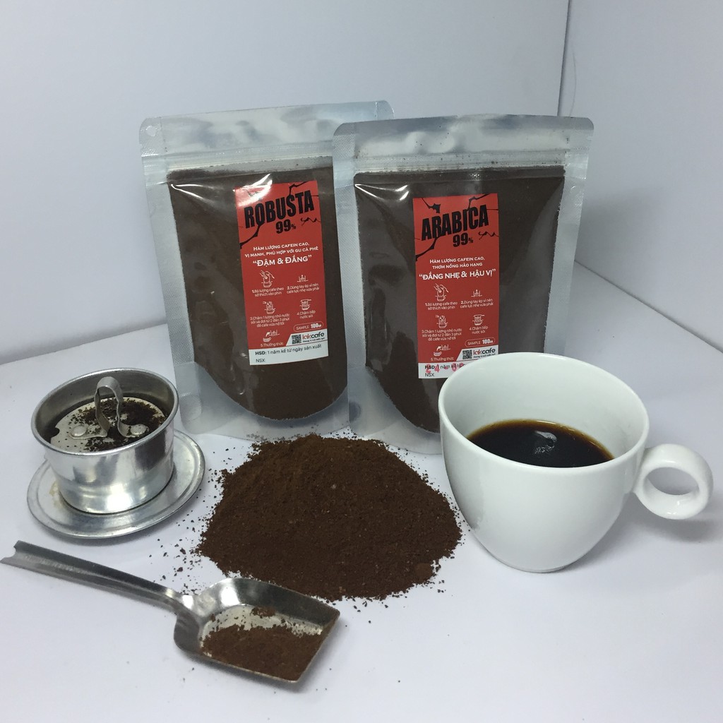 Combo 100gr Arabica & 100gr Robusta Nguyên Chất - Lakcafe Với Bí Quyết Nông Dân Dak Nông - Làm Quen Hương Vị | BigBuy360 - bigbuy360.vn