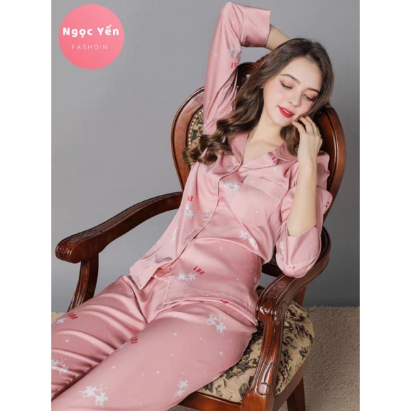 Pyjama đồ bộ dài tay lụa Quảng Châu cao cấp chất lượng | BigBuy360 - bigbuy360.vn