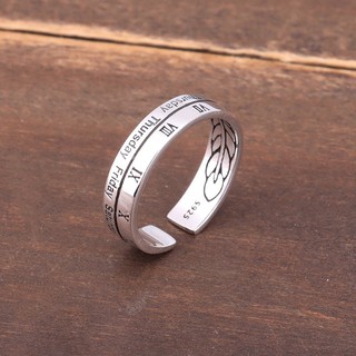 Nhẫn Bạc Thủ Công Unisex Khắc Số La Mã
