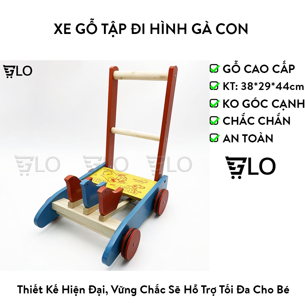 Xe Gỗ Tập Đi Hình Con Gà Kêu Lóc Cóc Cho Bé Yêu