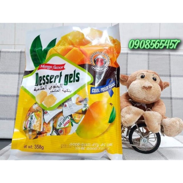 KẸO XOÀI DESSRT GELS MANGO PLAVOR THÁI LAN 358G DATE 12/2021