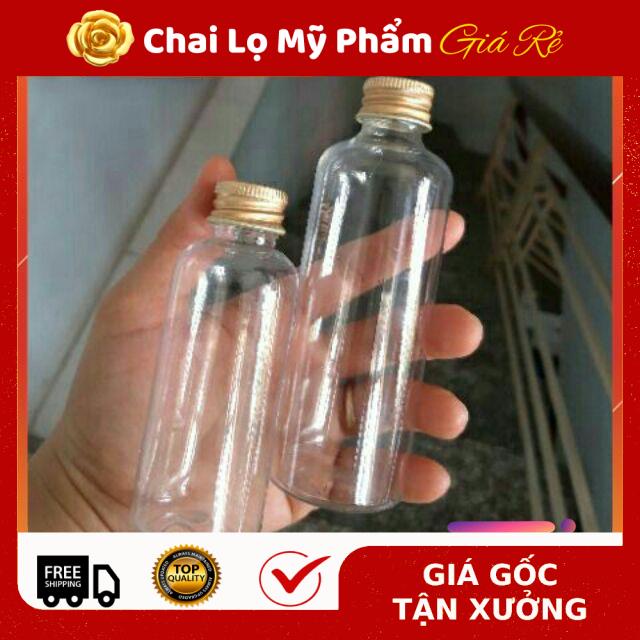 Chai Chiết Mĩ Phẩm ❤ RẺ VÔ ĐỊCH ❤ Chai trong nắp vặn nhôm cuốn 30ml,50ml,100ml ,  chai nhựa pet , chai lọ mỹ phẩm .