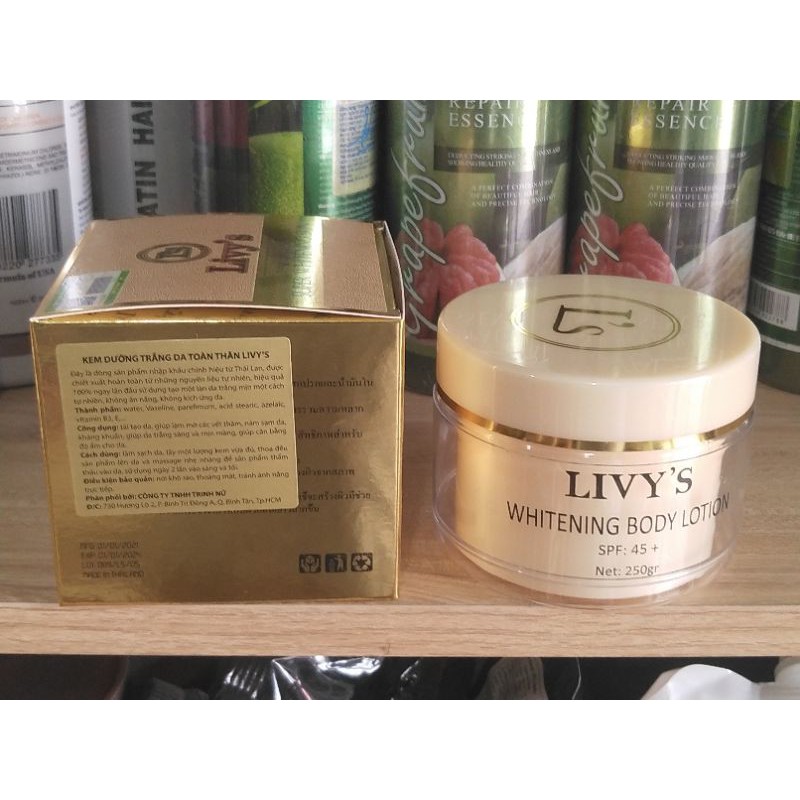 Kem dưỡng trắng Body Livy's SPF 45+ 250g Thái Lan