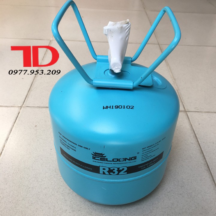 Gas lạnh điều hòa R32 ICELOONG 3KG, Môi chất lạnh R32