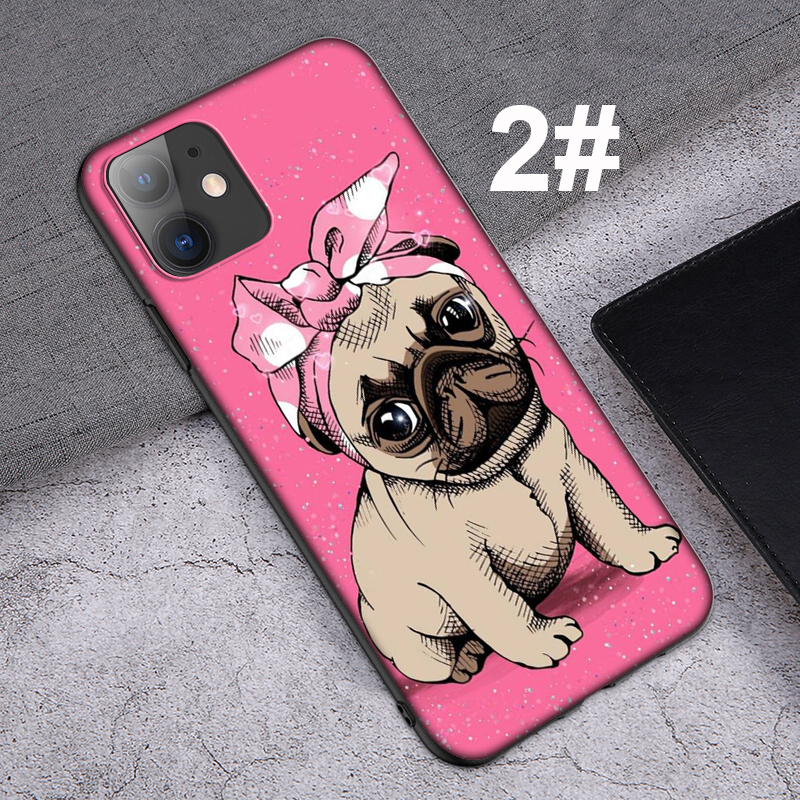 iPhone XR X Xs Max 7 8 6s 6 Plus 7+ 8+ 5 5s SE 2020 Casing Soft Case 24SF Cute Cartoon Pug Pet Cut Dog mobile phone case