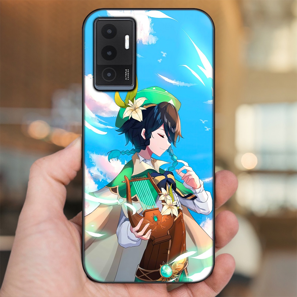 Ốp lưng Vivo V23e viền đen in hình Venti Genshin Impact