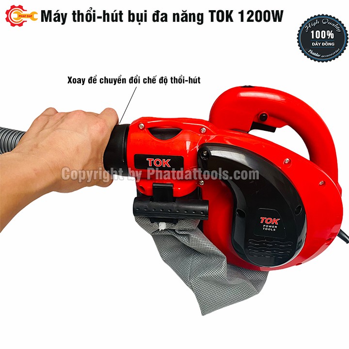 Máy thổi hút bụi 2 chức năng TOK 1200W-Hàng chính hãng-Hút thổi siêu khỏe-Bảo hành 6 tháng