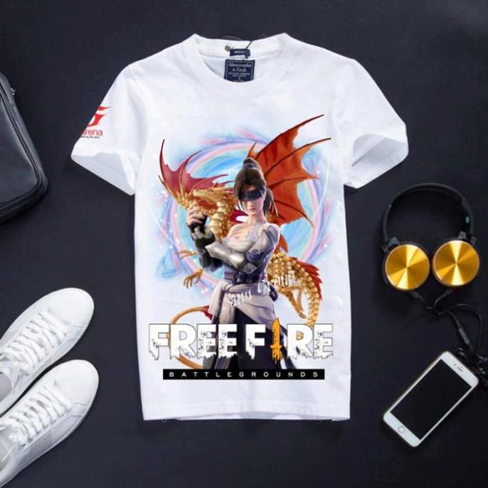 [SAM SHOP] Áo Thun Free Fire  Màu Trắng Cực Đẹp - Mộc Lan