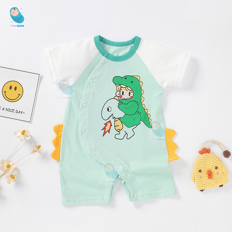 Quần Áo Trẻ Em Sơ Sinh Bộ Đồ Liền Thân Đùi Cộc Tay Chất Cotton Bodysuit Hình Thú Cho Bé Trai Bé Gái [BDC19]