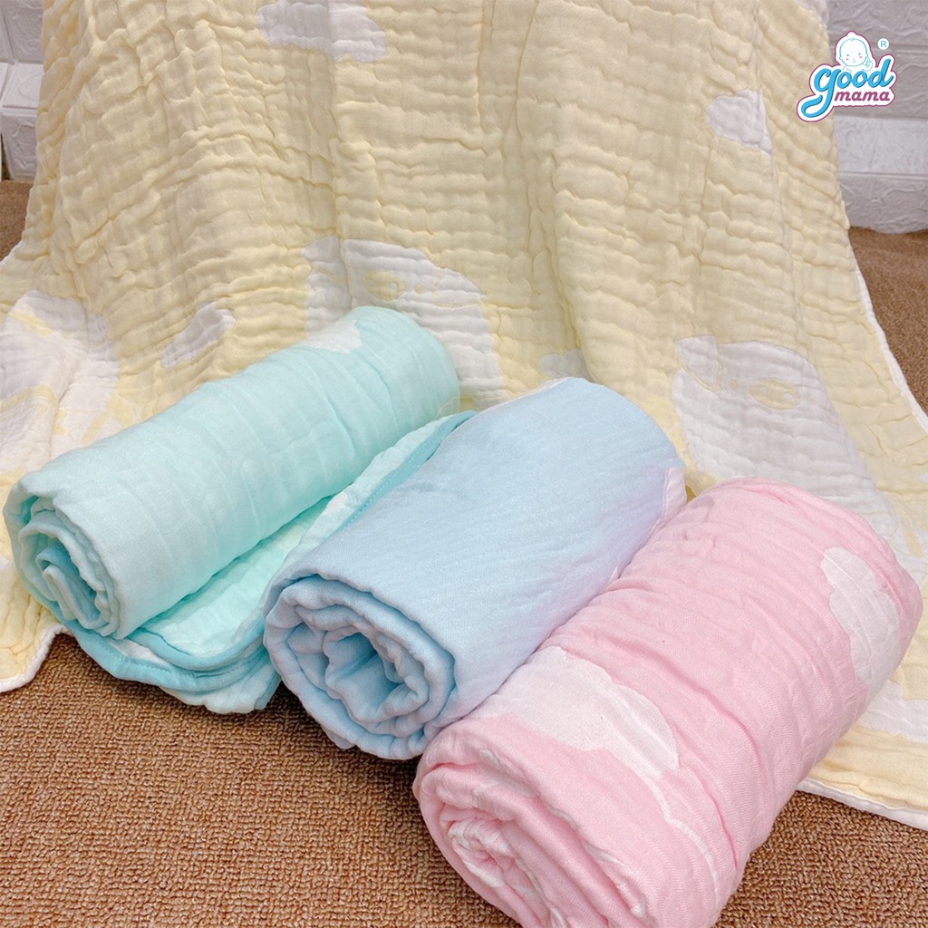 Khăn tắm cho bé - Khăn đa năng 6 lớp Goodmama Cho Bé Sợi Tre 6 Lớp, Kích Thước 110 x 110cm