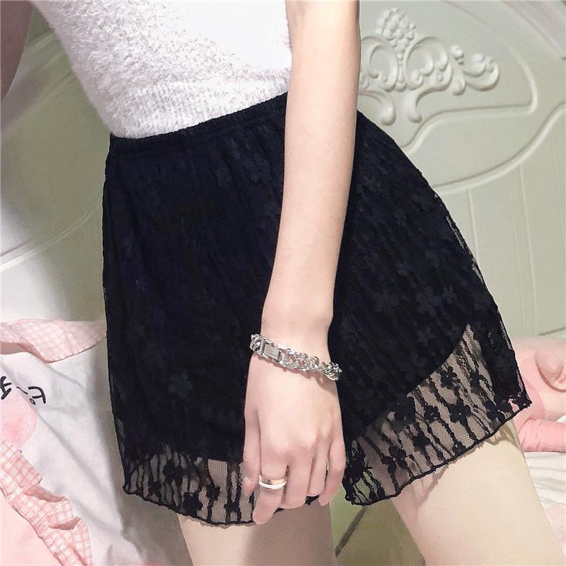 Quần An Toàn Mặc Hàng Ngày Dáng Rộng Viền Ren Mỏng Không Uốn Cong Thời Trang Mùa Hè Cho Nữ