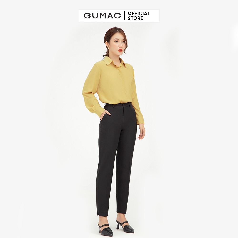 [Mã WABRGU72 giảm 10% tối đa 50k đơn 250k] Quần tây nữ xẻ lai GUMAC công sở dáng basic nhiều màu QB546 | BigBuy360 - bigbuy360.vn